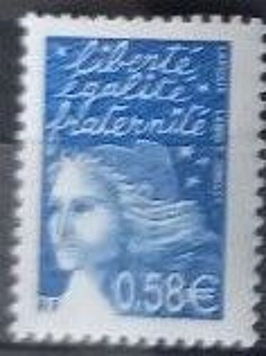 Timbre Neuf Marianne De Luquet 0,58 E Bleu.