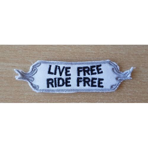 Écusson Patch Brodé Motard Biker Live Free Ride Free 10x2 Cm À Coudre