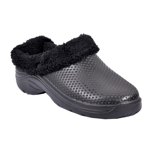 Claquette Sabot Eva Pu6965 Noir Fourre