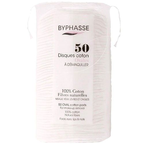 Byphasse - Disques 100% Coton Fibres Naturelles X50 Ovales 