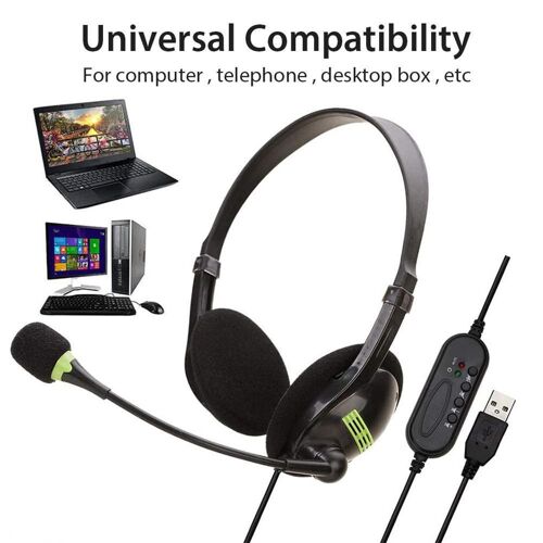 Casque filaire stéréo avec microphone, casque petUSB, ordinateur portable de jeu, PC, bouchons d'oreille, réduction du bruit ""Nipseyteko""