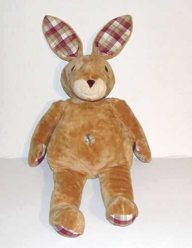 Lapin Bengy Peluche Doudou Lapinou Oreille Rayés 53 Cm