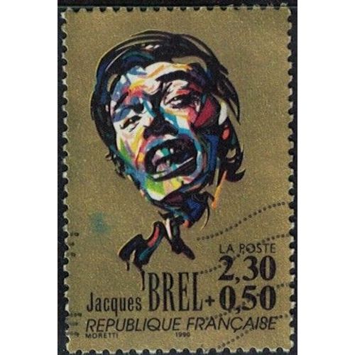 France 1990 Oblitéré Used La Chanson Française Jacques Brel Y&t Fr 2653 Su