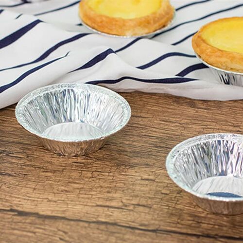 Poêle À Cupcake Jetable En Aluminium, 100 Pièces/Ensemble, Pour Tarte Aux ¿Ufs, Feuille D'aluminium, Pour Petits Pains Chauds, Outil De Tasse De Cuisson Ronde