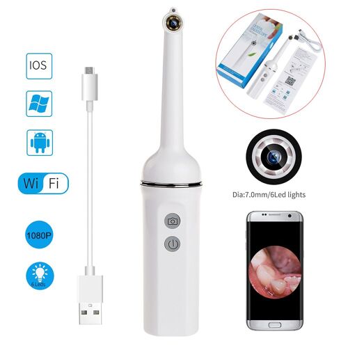 Endoscope dentaire sans fil WiFi, 6 lumières LED, caméra intra-orale, vidéo HD 1080P, chargeur USB, accessoires de santé buccale