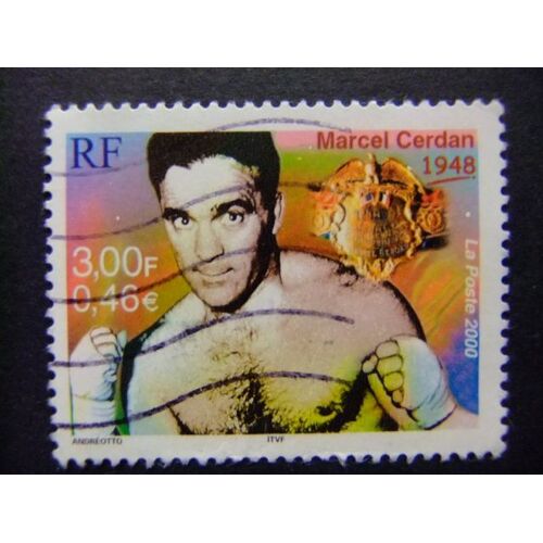 Francia France 2000 Portrait Du Boxeur Marcel Serdan Yvert 3312 Fu/ Lot 22