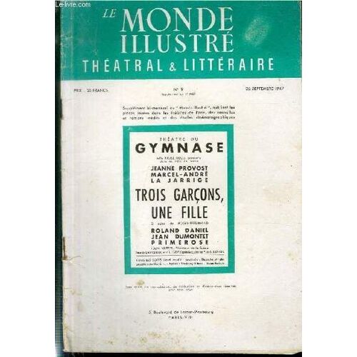 Le Monde Illustre Theatral & Litteraire N°9 (Supplément Au N°4429)