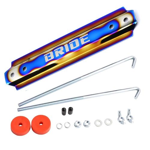 Bride-Batterie Bleue Brûlée En Aluminium De Haute Qualité De Style Jdm, Hameçons En Acier Inoxydable Pour Voiture Universelle