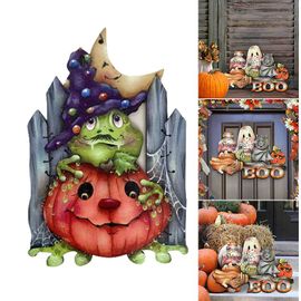 Panneau De Porte En Bois Fantôme De Citrouille Créatif, Ornement Suspendu D'halloween, Pour La Maison, Salon, Porche, Décoration, Plaques Xqmg, 2021