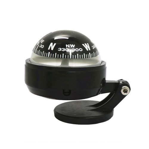 Boussole De Tableau De Bord De Voiture Noir Hd, Mini Boule De Tableau De Bord Avec Accessoires D'installation Pour Camion De Camping De Randonnée