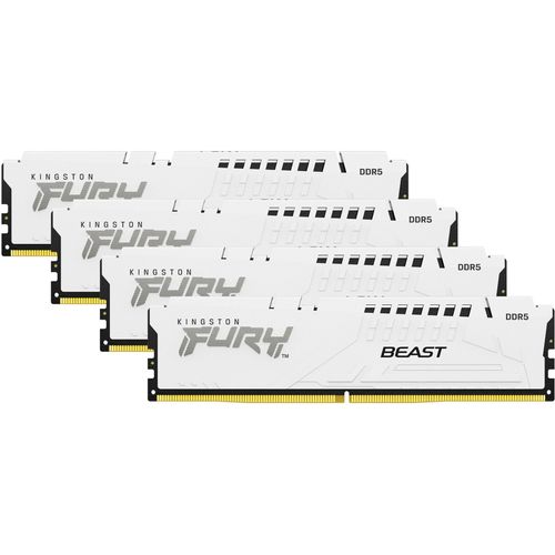 Kingston FURY Beast - DDR5 - kit - 128 Go: 4 x 32 Go - DIMM 288 broches - 5600 MT/s / PC5-44800 - CL40 - 1.25 V - mémoire sans tampon - on-die ECC - blanc