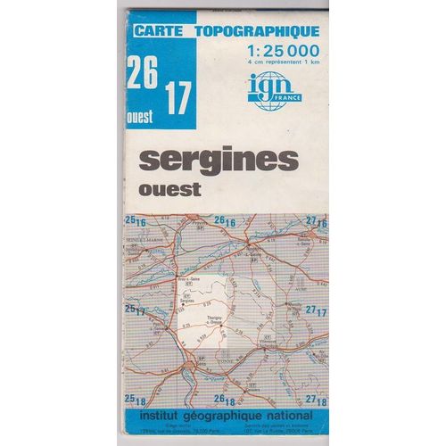 Carte Ign 2617 Ouest - Sergines