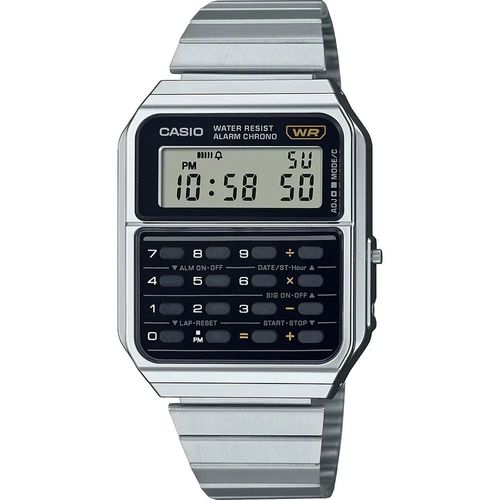 Casio Vintage Ca-500we-1aef Montre Vintage Calculator Argent