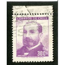 Timbre Oblitéré Correos De Chile, Jorge Montt, 300 Ts