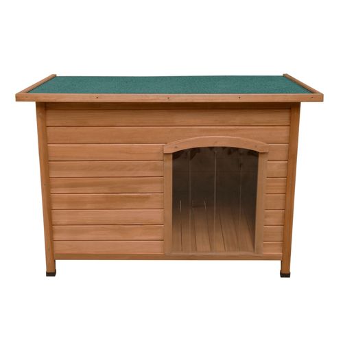Niche Pour Chien En Bois De Sapin Avec Toit Plat En Asphalte - 80 X 115 X 78.5cm - Chien Grande Taille - Imperméable & Durable - Intérieure Ou Extérieure [Pieds En Plastique Inclus] Kennel Chenil Abri