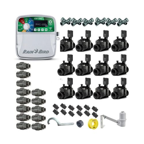 Kit professionnel d'arrosage automatique Rain Bird de 12 zones 24V pour tuyaux de 32mm