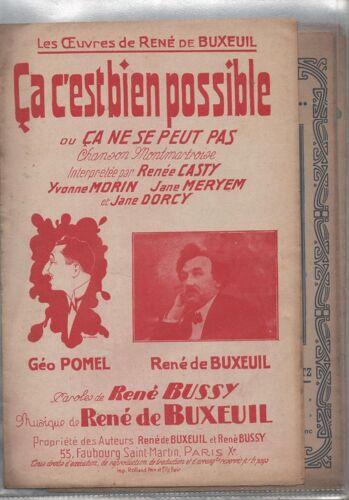 Partition Ca C Est Bien Possible Rene De Buxeuil