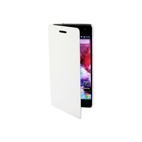 Muvit Easy Folio - Étui à rabat pour téléphone portable - polyuréthane - blanc - pour Wiko Highway