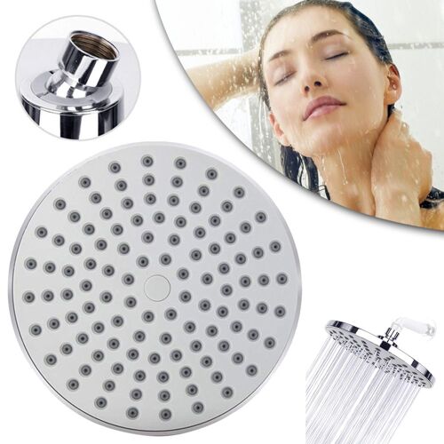 Pommeau de douche à lumière LED ronde 8 pouces, salle de bain, pluie, montage mural ABS
