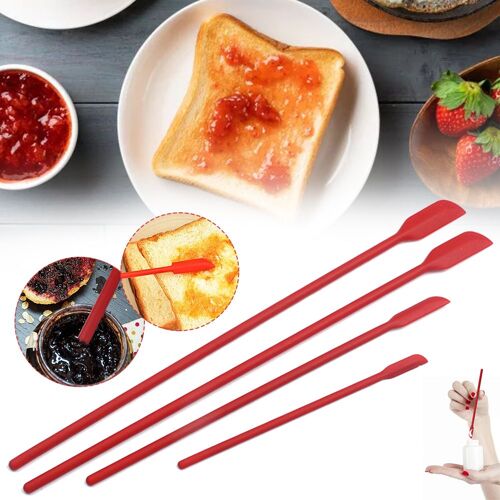 Spatule À Confiture Allongée En Silicone, Grattoir À Double Tête, Bouteille Cosmétique, Spatule À Sauce Aux Fruits, Accessoires D'ustensiles De Cuisine