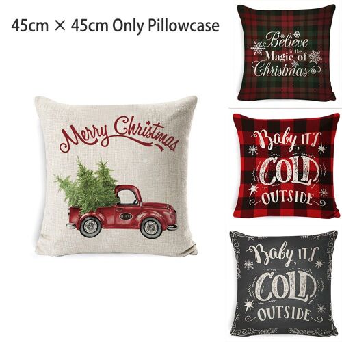 Housse De Coussin En Forme De Cerf De Noël, Taie D'oreiller En Lin, Pour Canapé, Salon, Fête De Mariage, Décoration De La Maison, 45x45cm