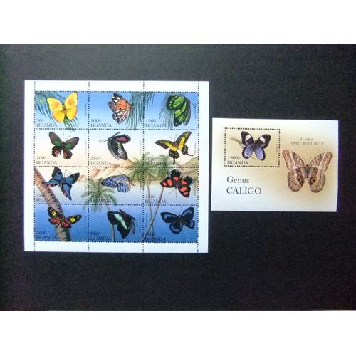 Ouganda 1996 Fauna Butterflies Papillons Fauna Mariposas Yvert 1385 / 96 + Bloc 243 ** Mnh / Aa