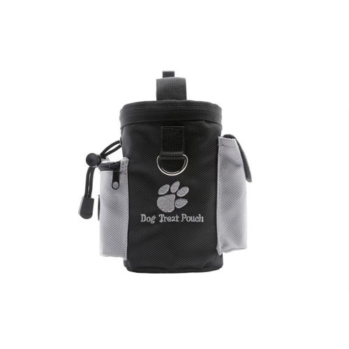 Sac De Transport Pour Friandises De Chien, Poche Multifonction Réglable Avec Clip De Ceinture, Poches Latérales Pour Clés Et Sacs À Déchets, En Tissu Oxford Robuste 12.5x12.5x8 Cm, Noir