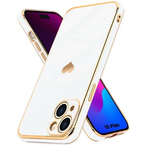 Coque Silicone Pour Iphone 15 Plus - Protection Souple Motif Coeur Antichoc Anti-Rayure Blanc - E.F.Connection