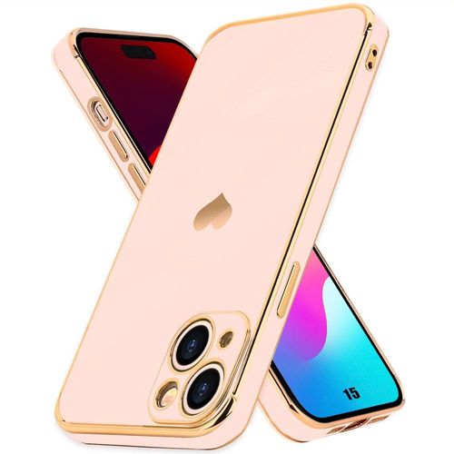 Coque Silicone pour iPhone 15 Rose avec Motif Coeur Antichoc Ultra Léger Anti-Rayures - E.F.Connection