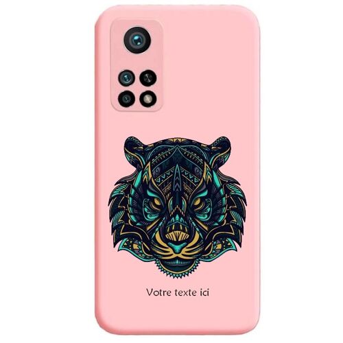 Coque rose F Redmi NOTE 11 4G et 11S tigre mandala personnalisee