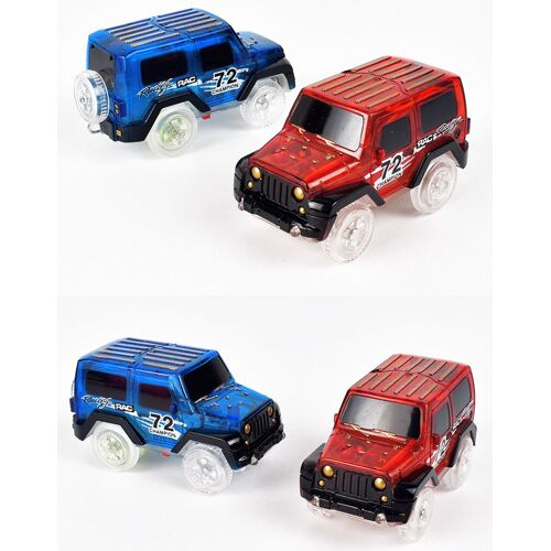 Dotopon® Magic Pour Circuit Magique Tracks Flexible Lumineux Phosphorescent Lot De 2 Voitures 4x4