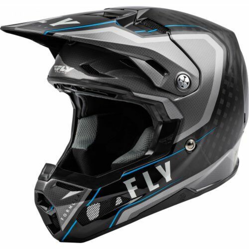 Casque Moto Cross Fly Racing Formula Axon - Noir / Gris / Bleu - Xl