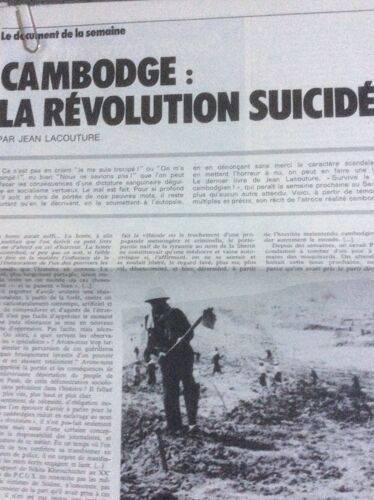 Cambodge, La Révolution Suicidée. Article De Jean Lacouture Paru Dans Le Nouvel Observateur 02/10/78 (8 Pages)