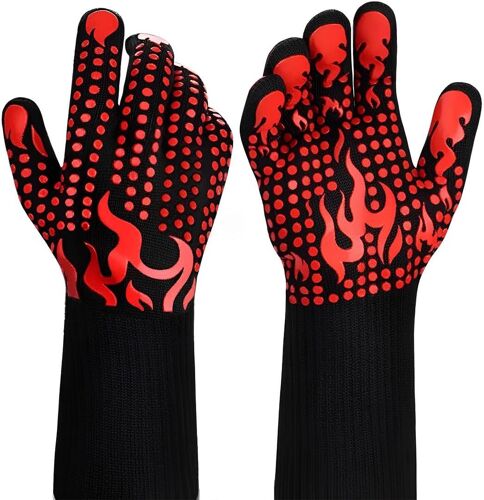 1PCS Gant Barbecue Anti Chaleur,Gants Barbecue Anti Chaleur,Gants Pour Barbecue,Gant Anti Chaleur,Gants Anti Chaleur,Gant Spécial Barbecue,Gant Anti Chaleur Cuisine,Jusqu'À 800 ° C