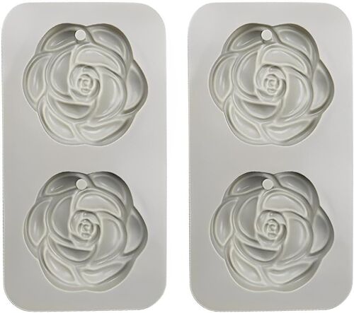 2 Pièces Moule Silicone Fleur,Moules de Fabrication de Savon,Savon Silicone Moule,Moule à Savon en Silicone,pour Jelly Sucre Candy Chocolat Fondant Décoration de Gâteaux