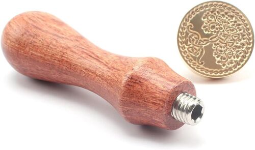 1 Article Sceau Cire personnalisé?Tampon Cire à Cacheter avec 1Têtes en Laiton Amovibles Motif Poignée en Bois Cachet Timbre pour Emballage Cadeau Enveloppe Carte Invitation Mariage Noël