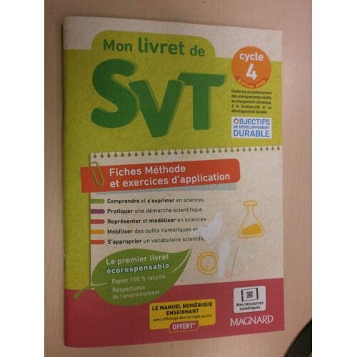 Mon Livret De Svt Cycle 4 - Fiches Méthode Et Exercices D'application - Edition 2022