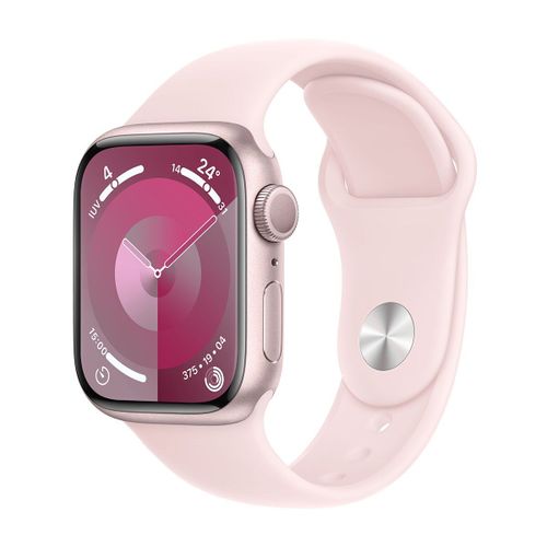 Apple Watch Series 9 GPS - Boîtier Aluminium 41 mm Rose - Bracelet S/M