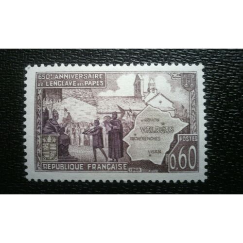 Timbre France (Yt 1562 ) 1968 650e Anniversaire De L'enclave Valréas (Vaucluse)