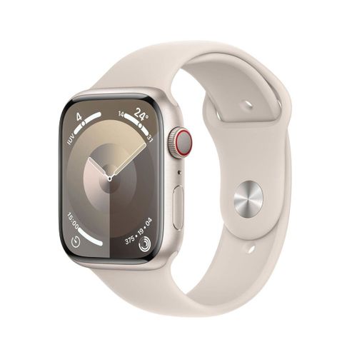 Apple Watch Series 9 GPS + Cellular - Boîtier Aluminium 45 mm Lumière stellaire - Bracelet S/M
