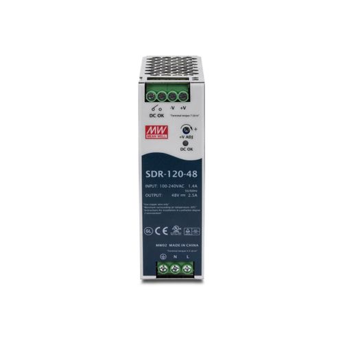 TRENDnet TI-S12048 - Alimentation électrique (montable sur rail DIN) - CA 100-240 V - 120 Watt - PFC active - Conformité TAA - pour TRENDnet TI-G160i-M, TI-PG541