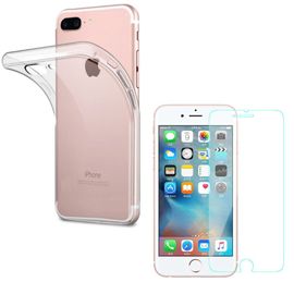 Coque Silicone Souple + Film De Protection Transparent Pour Apple Iphone 8 Plus (5,5")