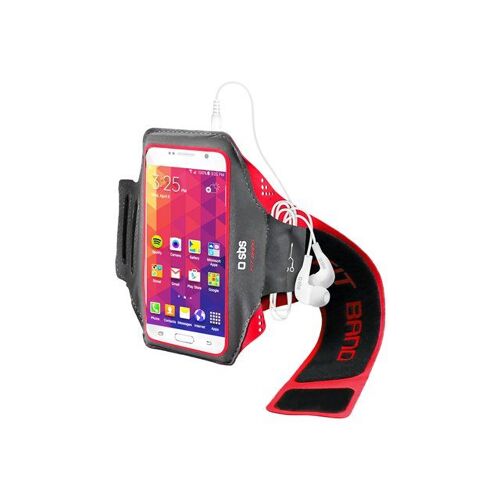 Sbs Universal Arm Band Size Xl - Brassard Pour Téléphone Portable - Polyuréthane, Néoprène - Rouge