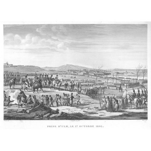 Rare Gravure Carle Vernet Campagne De Baviere Prise De Ulm 17 Octobre 1805 3e Coalition Michelsberg Napoleon Bonaparte 1840