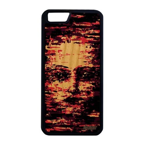 Coque Silicone Iphone 6 6s Plus En Bois Portrait Design Femme Artistique A Iphone 6 Plus Iphone 6s Plus