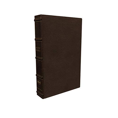 Nkjv, Large Print Verse-By-Verse Reference Bible, Maclaren Series, Genuine Leather, Brown, Comfort Print