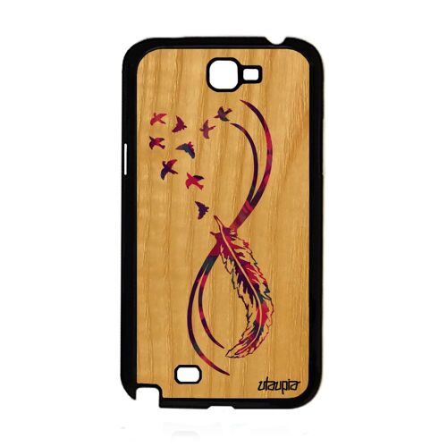 Coque En Bois Samsung Note 2 Silicone Infini Oiseau Femme Multicolore 4g Samsung Galaxy Note 2