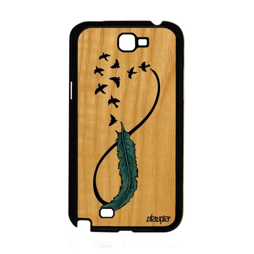 Coque Silicone Note 2 En Bois Infini Fille Pastel 4g Portable De Samsung Galaxy Note 2