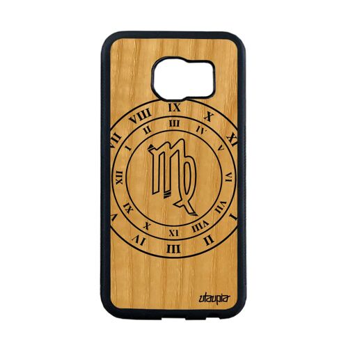 Coque Silicone Pour S6 Edge En Bois Et Signe Astrologique Vierge Samsung Galaxy S6 Edge