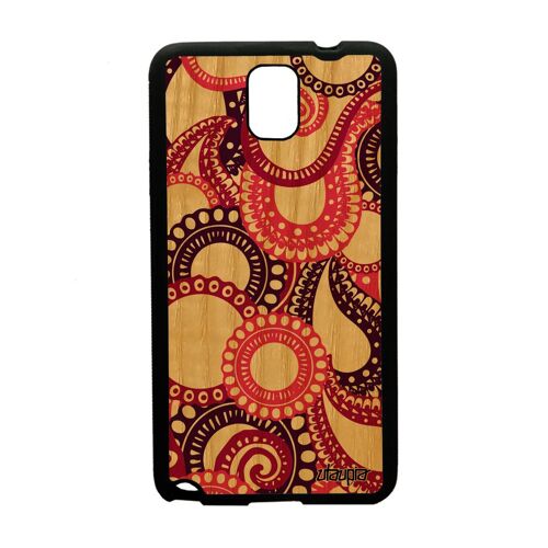 Coque en bois Samsung Note 3 silicone motif cachemire noir design 4G Rose Samsung Galaxy Note 3
